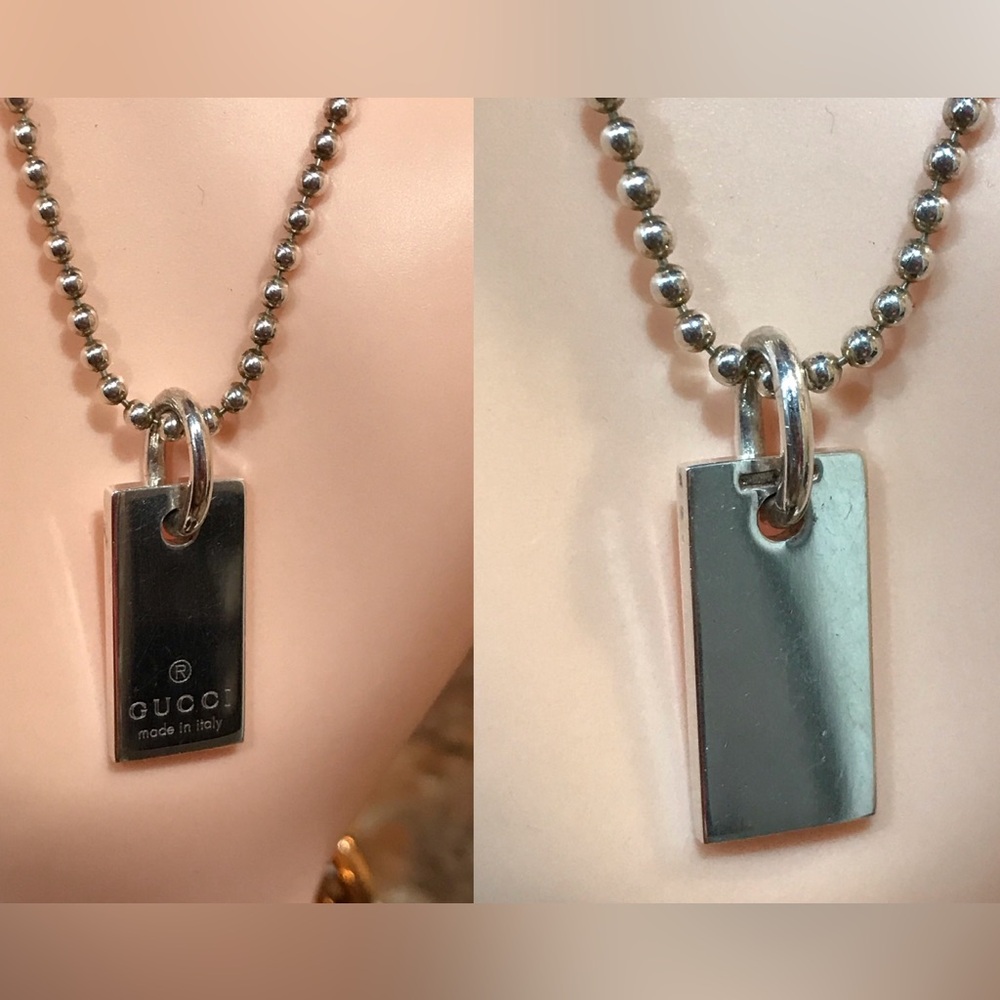 GUCCI Silver Ag925 Logo Plate Charm 😍❤️ - Picture 12 of 17